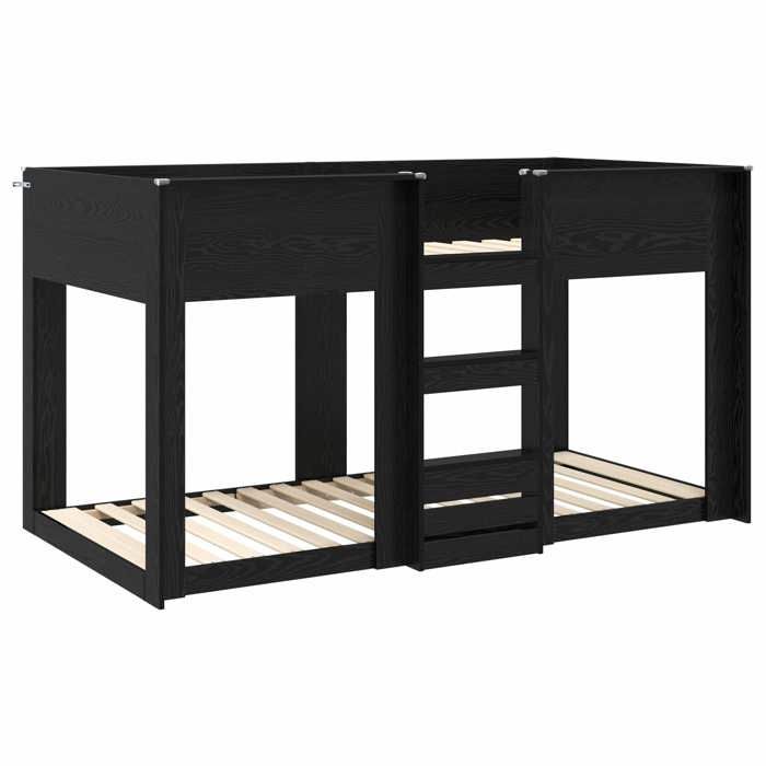 Petit Lit 75x190cm - VIDAXL - modrene Lit superposé - pour enfant - pour Enfants Chêne noir L3706