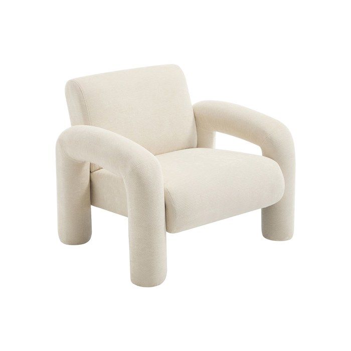 Fauteuil en tissu texturé beige OLIVRA Fauteuil en tissu texturé beige OLIVRA