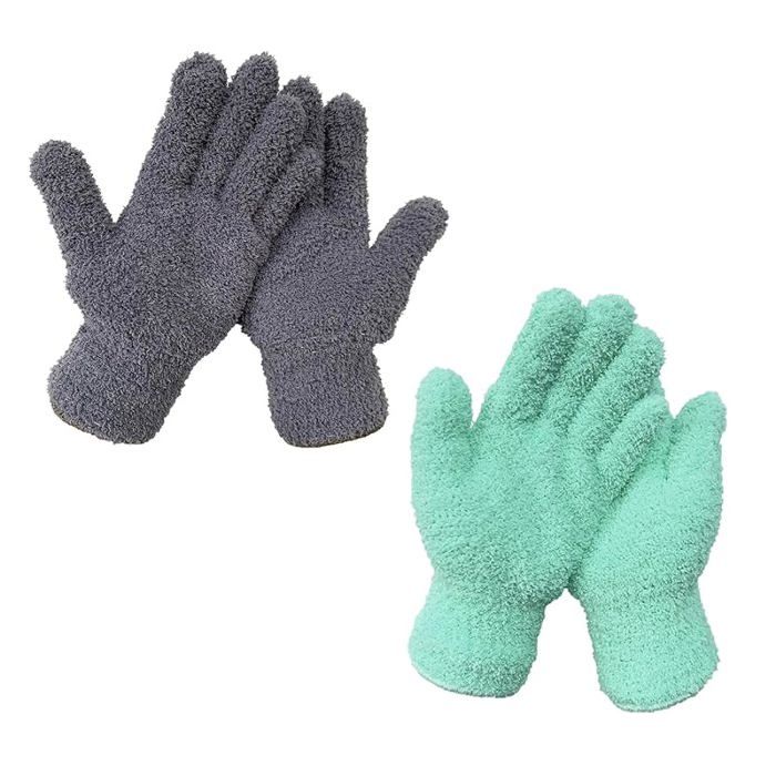 4 Pièces Gants en Microfibre pour Dépoussiérer Réutilisables et Lavables Gants de Ménage pour Hommes et Femmes pour la