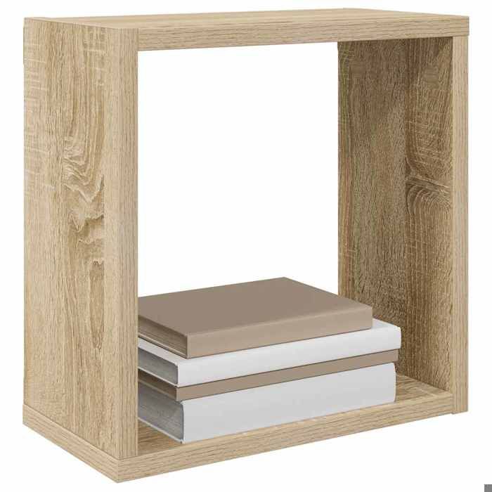 MEUBLE DE SEJOUR Brun - MODE étagères cube murales - 4 pcs - Chêne sonoma 30x15x30 cm Nettoyer facile_09_3524