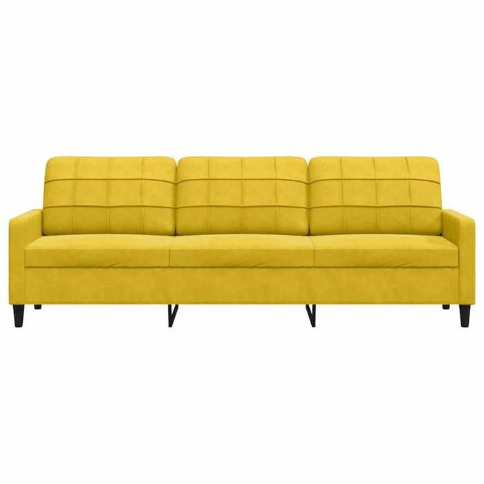 Jaune SOFA - Moderne - Canapé avec 3 places - contemporain - Jaune 210 cm Velours C2016