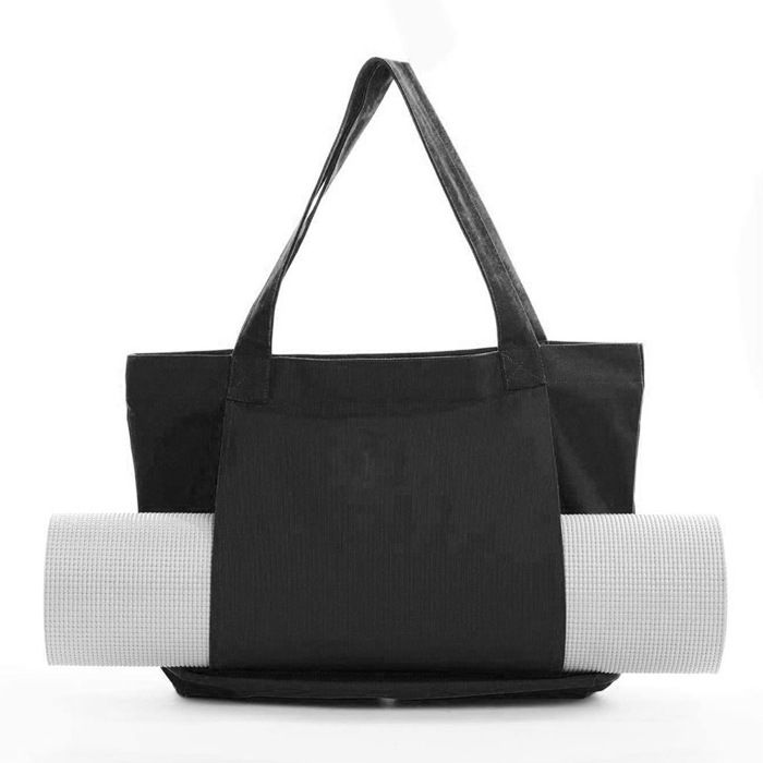 Sac de transport pour tapis de yoga grande capacité idéal pour le bureau le sport les voyages et la salle de gym noir.