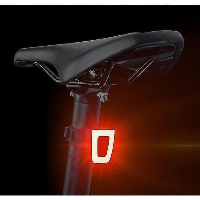 Feu arrière de vélo à LED Rouge clignotant/rouge fixe Rechargeable par USB Étanche 8 LED