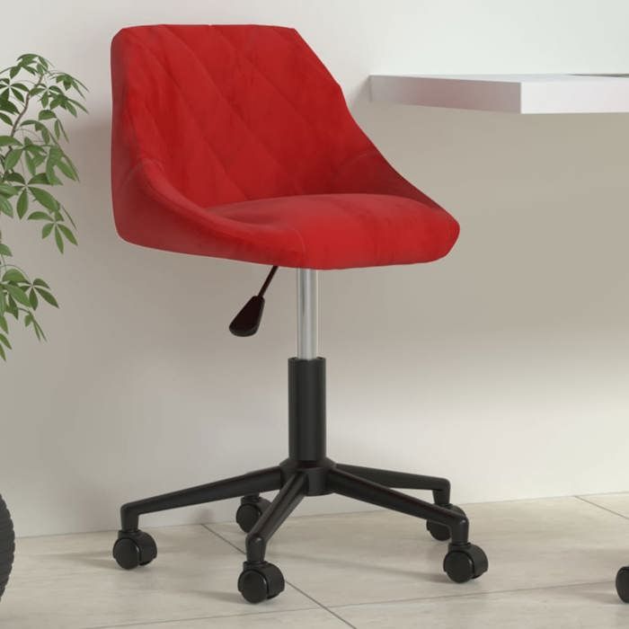 Sale juilletChaise pivotante de bureau - vidaXL - velours - rouge bordeaux - hauteur réglable - 46 x 44 x (67 5-79) cm rlq90w