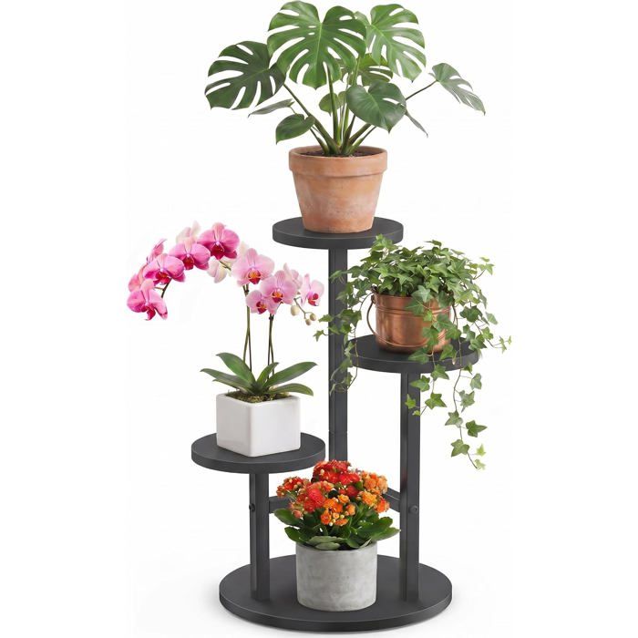 Étagère À Fleurs Support Plantes Interieur 3 Niveaux Supports De Pots Fleurs Étagère Plantes Métal Meuble Plante Par Exterieur Éta