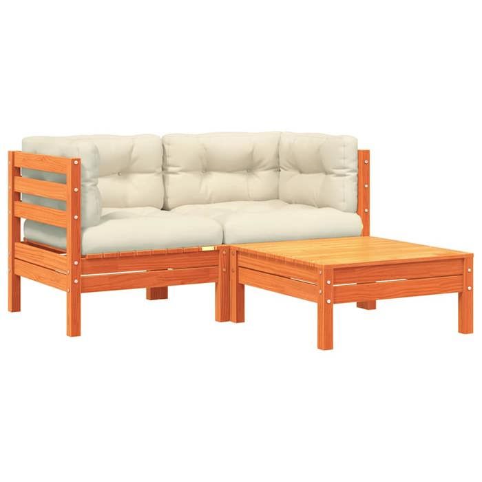 Siège de balcon - HAOSHOP - Canapé de jardin avec coussins et repose-pied 2 places&01_67708