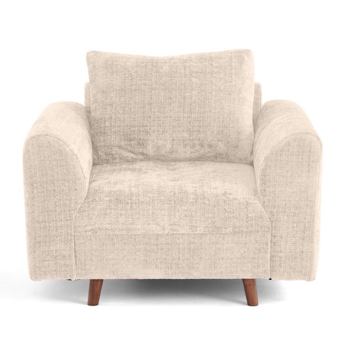 Rune - fauteuil en velours texturé - Beige