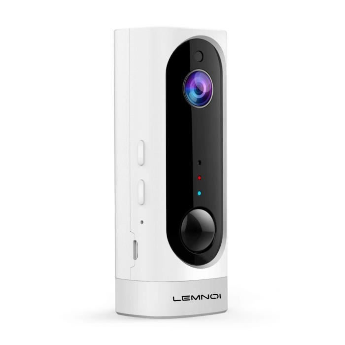 Lemnoi Caméra de vidéosurveillance Batterie WiFi sans Fil Caméra Batterie sans Fil Interne Full HD Vision Nocturne Audio bidirectionnel PIR Capteur de Mouvement 