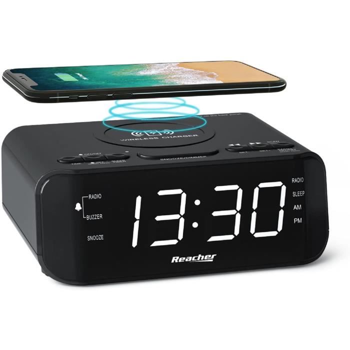 Réveil Numérique Avec Veilleuse RGB - Double Alarme, Ports USB, Ecran LCD Dimmable - Pour Ados Et Adultes