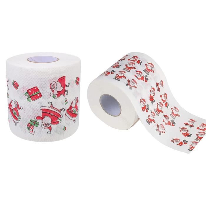 Mgichoom papier toilette Noël, papier toilette vacances Père Noël, papier  toilette fantaisie à collectionner, cadeau amusant pour chaussettes Noël
