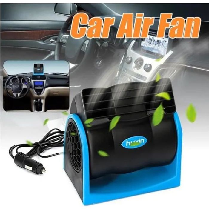 Ventilateur de voiture - Nouveau climatiseur 12V - Vitesse réglable - Silencieux - Blanc