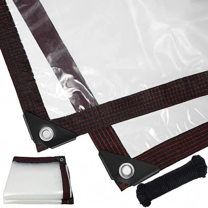 Bâche Transparente Imperméable 3x2.5m - Protection UV, Pluie & Soleil Pour Plantes, Auvent, Camping, Jardin & Animaux