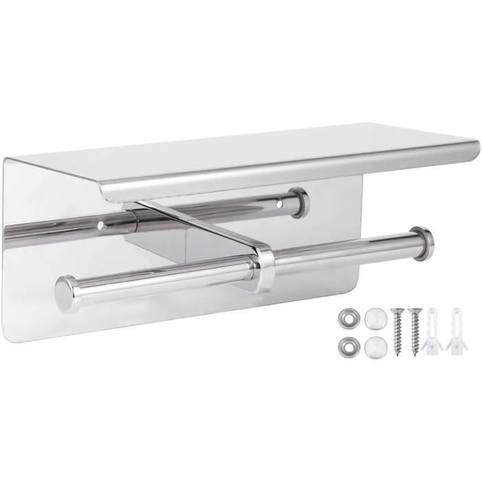 MSV Porte-Rouleau De Papier Toilette Avec étagère - En Métal - 3 Rouleaux - Blanc Mat Dès 19,95 € - Sur