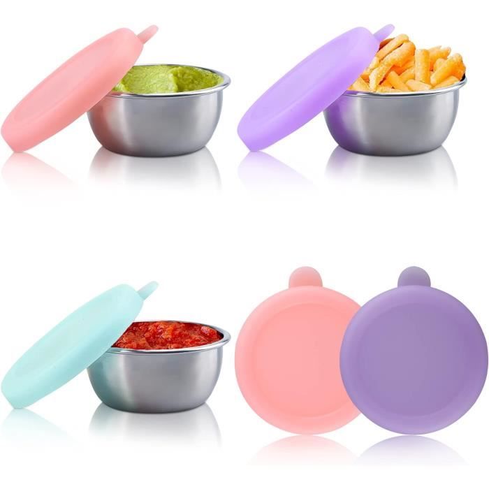 Luxshiny Petits Récipients à Sauce En Acier Inoxydable - Lot De Bols Trempette Faciles à Nettoyer, Lavables Au Lave-vaisselle