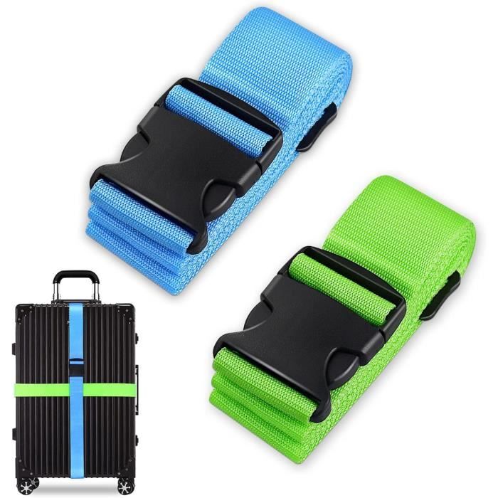 Sangle De Rétention Pour Bagages - Vert - Métal - Pour Ajouter Un Sac Sur Valise