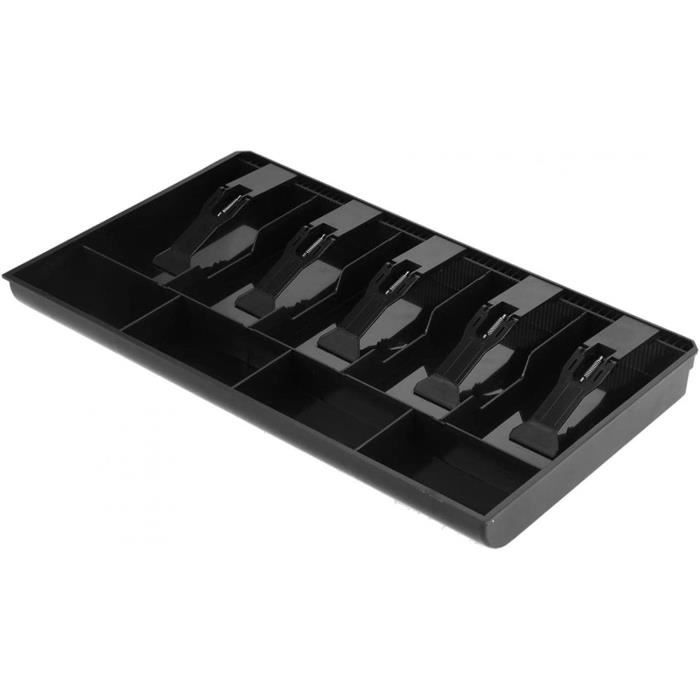 Plateau de remplacement pour caisse enregistreuse noire avec clip en métal (3 billets et 3 pièces de monnaie Plateau de remplacement pour caisse enregistreuse noire avec clip en métal (3 billets et 3 pièces de monnaie