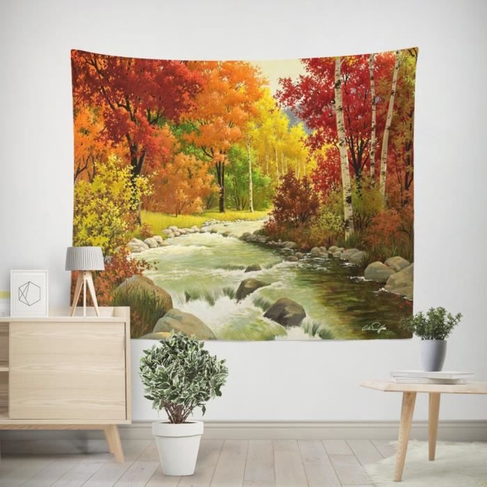 Tapis Mural Paon Vintage - Tapisserie Décorative 43x20 Pouces, Multicolore