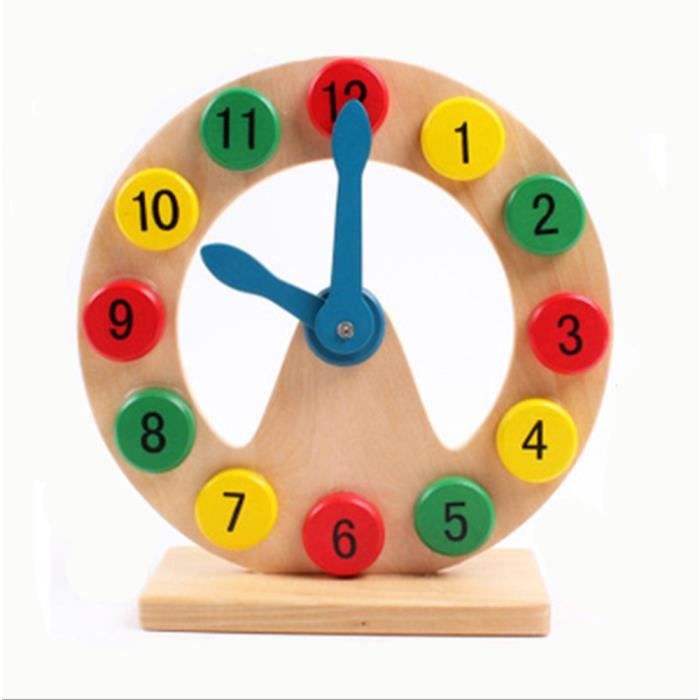 Jouets Enfant Jeux éducatifs Horloge d'apprentissage Jouets en Bois pour  Bébé Apprendre à Lire l'heure Réveil Éducatif 1~3ans - Cdiscount Jeux -  Jouets