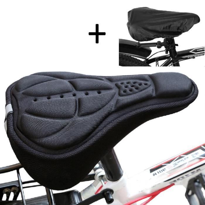 Housse de selle Vélo Confortable Confort 3D VTT Doux - Noir