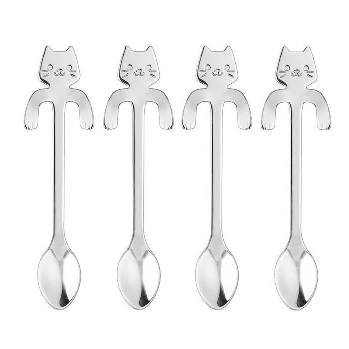 Lot Cuilleres Chat A Cafe Originales Dessert Cdiscount Maison
