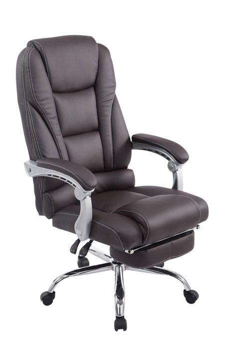 fauteuil de bureau ergonomique avec repose-pieds e par tensible synthetique marron