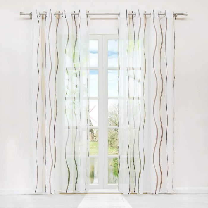 Rideau Photo Sur Mesure Motif Vagues Brunes - Coulissant, Personnalisable, Fabrication Allemande