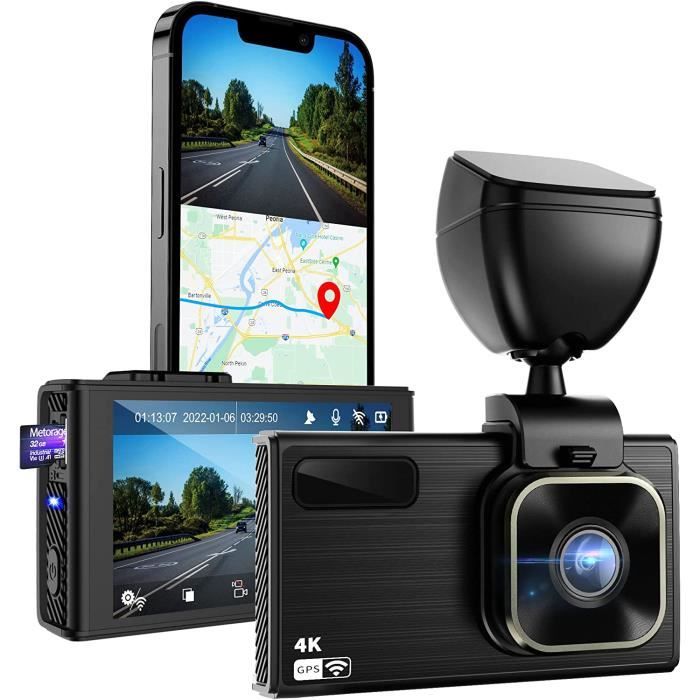 Dashcam 4K WiFi POYBPCY - Caméra Voiture Avant Grand Angle 170° Avec Vision Nocturne Et Mode Parking