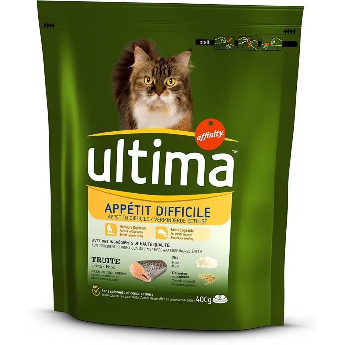 Nourriture pour chats ultima Appétit Difficile pour Chat 400 g - Pack de 8 38885
