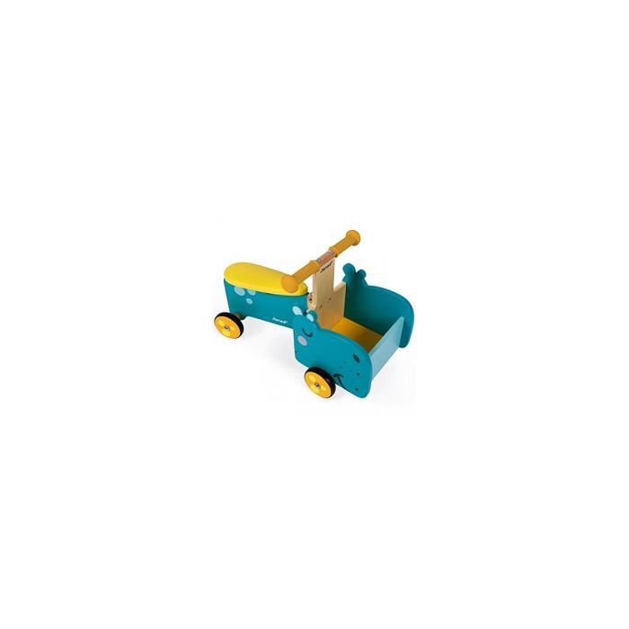Porteur Hippo en bois directionnel - JANOD - J08003 - Bleu - Dès 18 mois