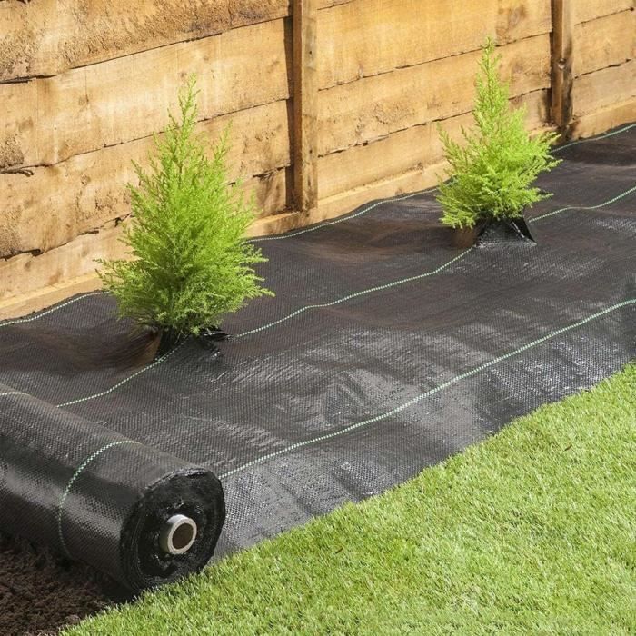 Toile Géotextile Anti-Mauvaises Herbes Non Tissée - 150g/m², Noir Résistant UV, 20m X 1.1m