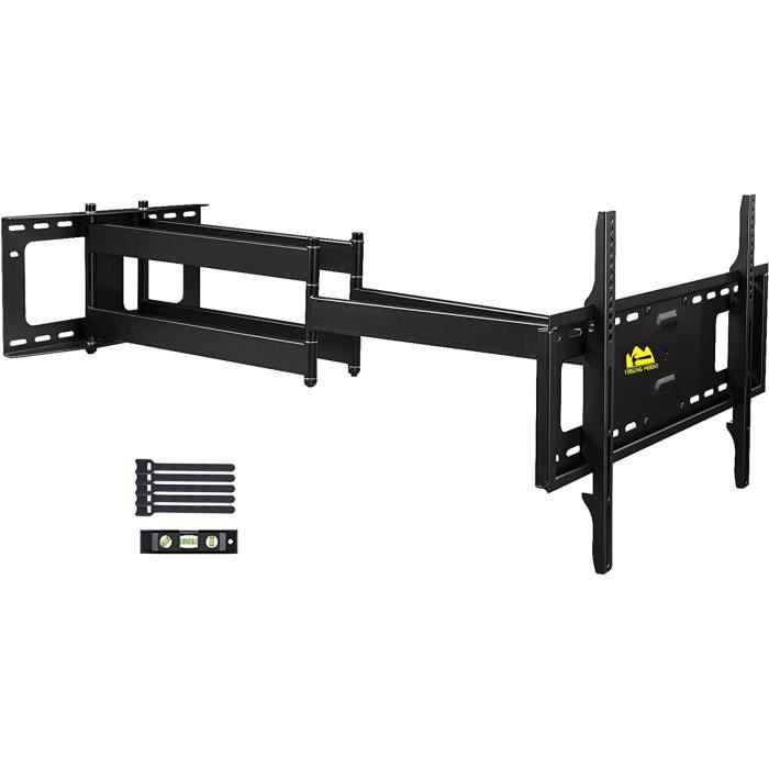 Support Mural TV Pivotant Double Bras 37-86 Pouces - Portée 765mm Charge 75kg VESA 600x400