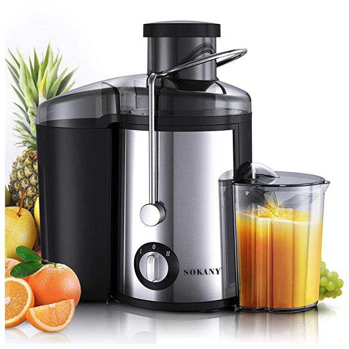 Extracteur de jus 800W - LEXLIFE - Centrifugeuse de fruits à 2 vitesses - bouche 65 mm jarre à jus de 800 ml - Noir - Faminode
