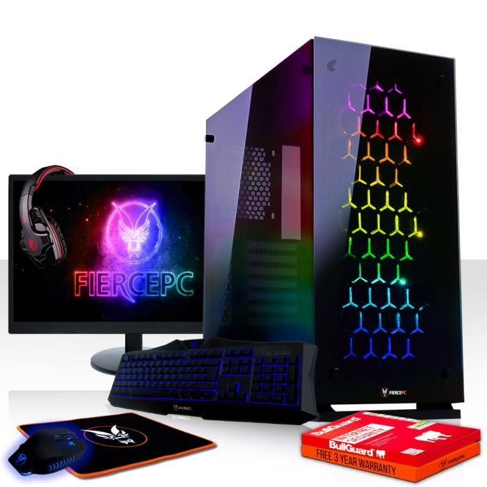 Vente Ordinateur de bureau Fierce APACHE PC Gamer de Bureau - Intel Core i5 7400 4x3.5GHz CPU, 8Go RAM, GTX 1050 2Go, 1To HDD - 457062 pas cher