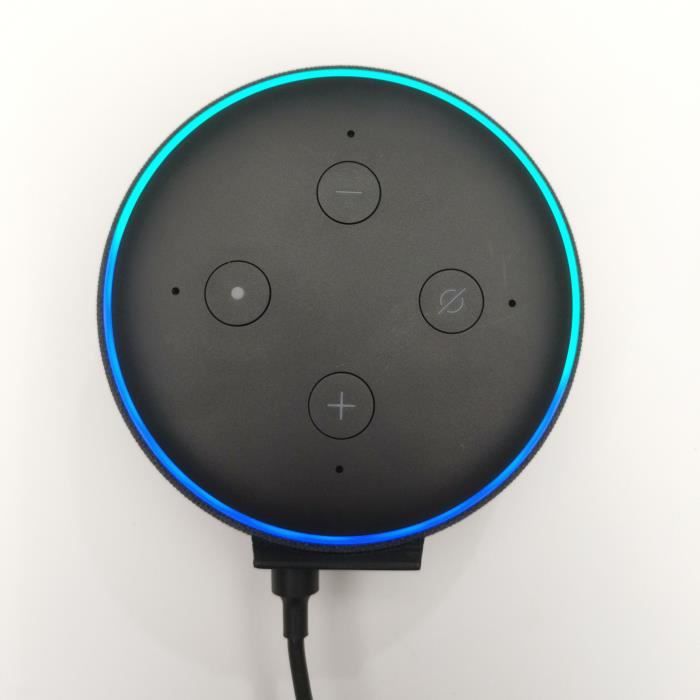 Support Mural Pour Amazon Echo Dot 3ème Génération - ARVALOLET - Gestion Des Câbles - Fixation Facile