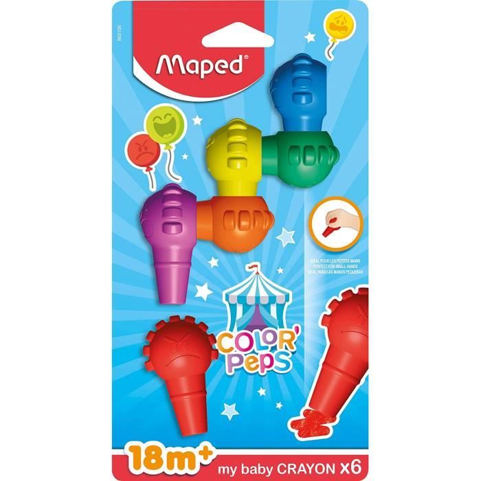 Color Peps Baby Craies En Cire Bebe Premier Age Crayons De Cire Pour Enfants 18 Mois Boite De 6 Couleurs Assorties Ergonomique Cdiscount Beaux Arts Et Loisirs Creatifs