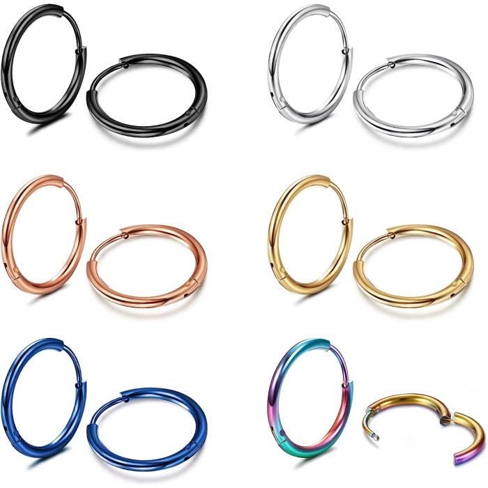 Boucles D'oreilles Cerceaux Irrégulières Argentées - Style Unisexe Streetwear - Neuves