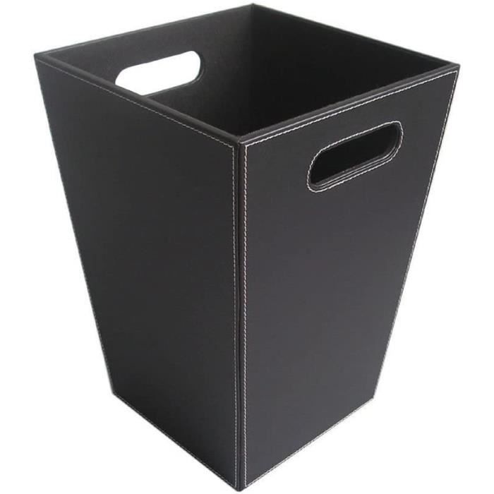 Corbeille Papier Cuir KINGFOM - Rond, Marron, 11 Pouces, Bureau Ou Salle De Bain