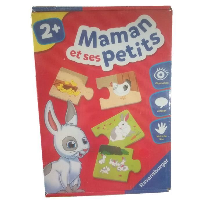 Maman Et Ses Petites Puzzle Jeu De Cartes Jouet Educatifs Pour Enfants 2 Ans Cdiscount Jeux Jouets