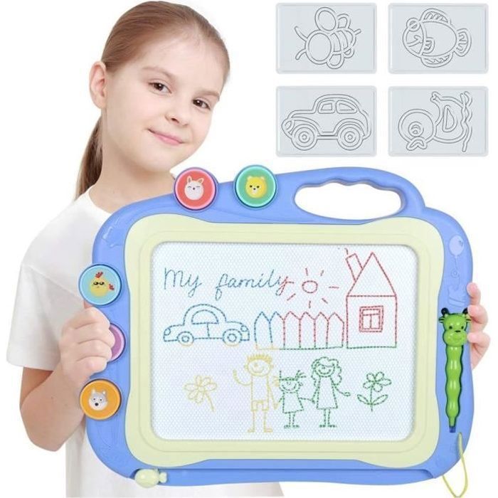 Ardoise Magique Grande Tablette Dessin Ideal Tableau Magnetique Effacable Pour Bebes Et Enfants Garcon Fille 35 5x28 5cm Bleu Cdiscount Jeux Jouets