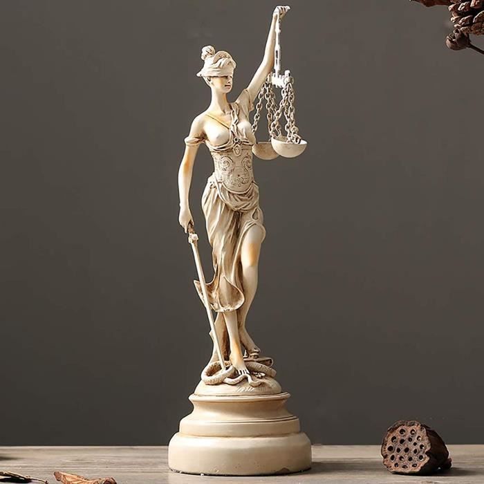 Aveugles plié Lady Justice Statue Déesse de l’Ordre Portant la Balance de la Justice et épée