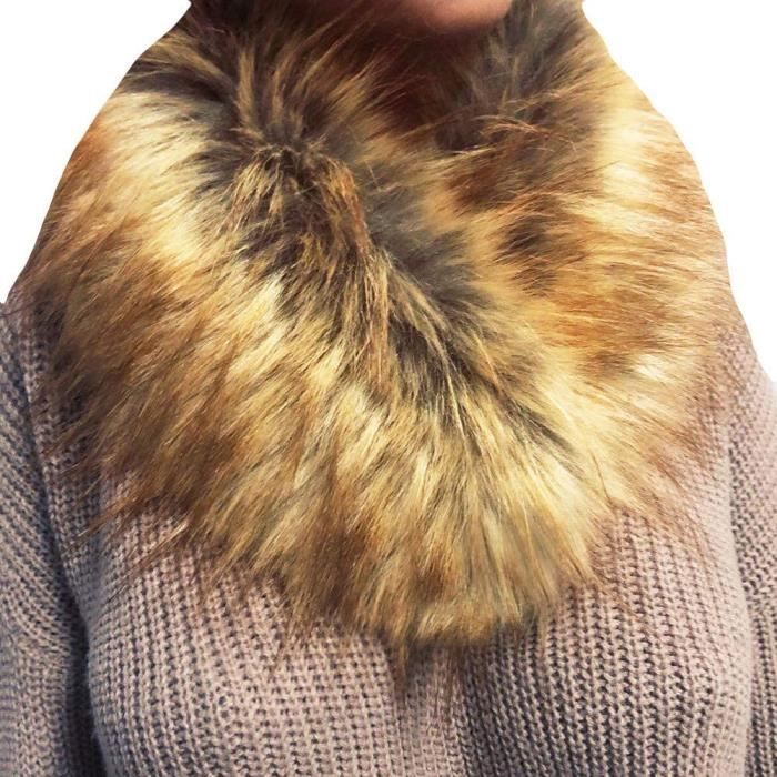 Nouveau femmes hiver fausse fourrure écharpe cou Warmer Wrap col châle étole cadeau de Noël Nouveau femmes hiver fausse fourrure écharpe cou Warmer Wrap col châle étole cadeau de Noël