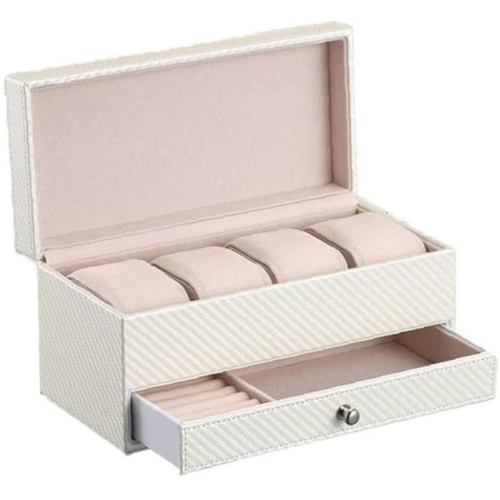 Boîte À Bijoux 4 Seat Voir Boîte De Rangement Tiroir D'affaires Coffret  Montre Présentoir Boîte De Rangement Pour Hommes Femme[1236] , -  Achat/vente boite a montre - Cdiscount