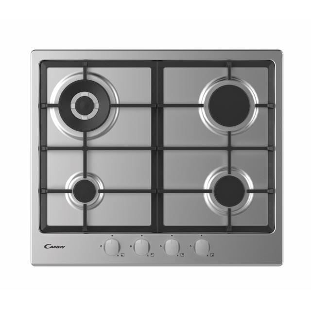 Cuisinière à gaz Candy CHG6BR4WX Inox 4 brûleurs Fonte