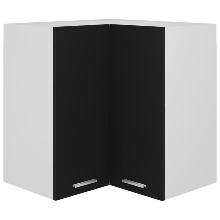 armoire d'angle de réfrigérateur de cuisine décor - sale hot - noir - 57x57x6 - 2 étagères