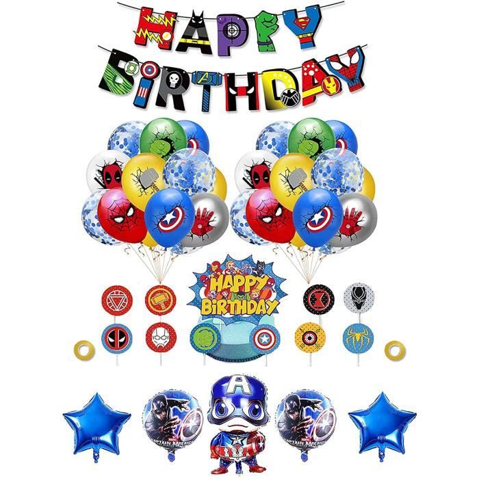 Ballon hélium super birthday : deco anniversaire super heros