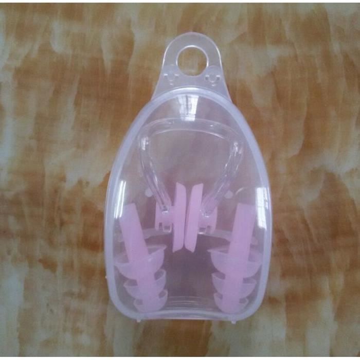 Ensemble de 3 bouchons d'oreille en Silicone souple, pince-nez étanche