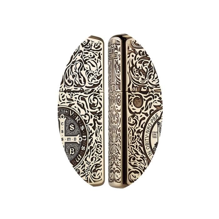 Briquet Constantine Métal Sculpté Vintage Doré - Essence Kérosène - Cadeau Collection Homme, Papa, Mari