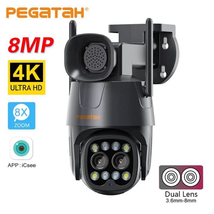 Caméra miniature,Caméra de Surveillance extérieure PTZ IP Wifi hd 1080P