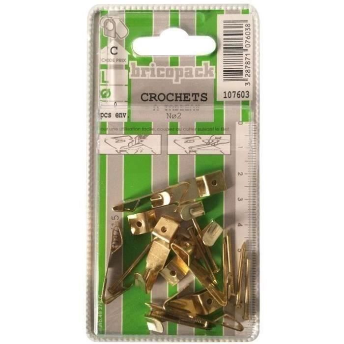 BRICOPACK - Crochet à tableau N°2 blister de 9 pièces