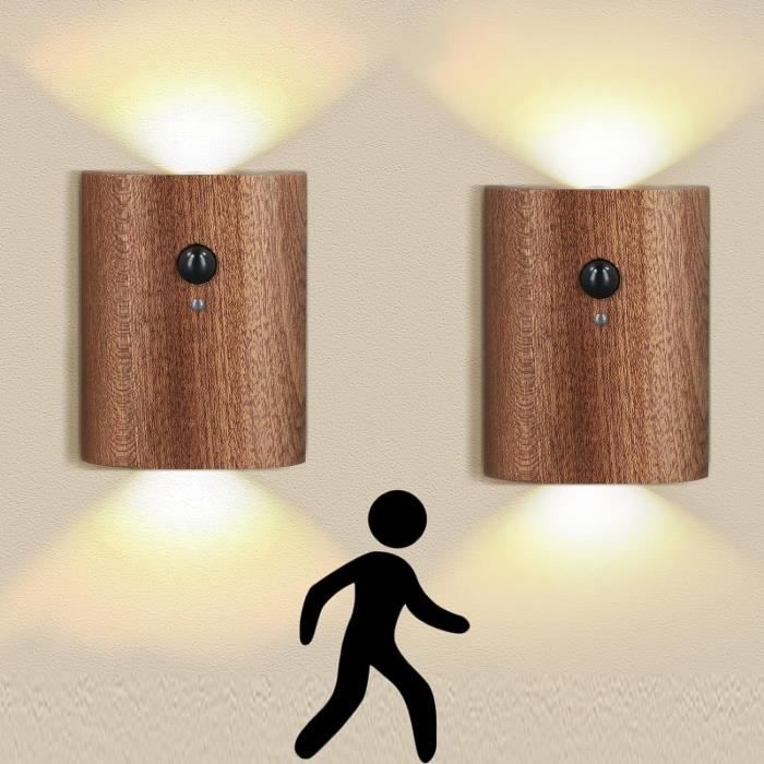 5W LED Interieur Applique Murale à Piles avec Détecteur de Mouvement Lampe Murale Sans fil avec Interrupteur Chambre Veilleuse Magnétique USB Rechargeable Batterie Lampe,3000K (black 2pcs 5W LED Interieur Applique Murale à Piles avec Détecteur de Mouvement Lampe Murale Sans fil avec Interrupteur Chambre Veilleuse Magnétique USB Rechargeable Batterie Lampe,3000K (black 2pcs